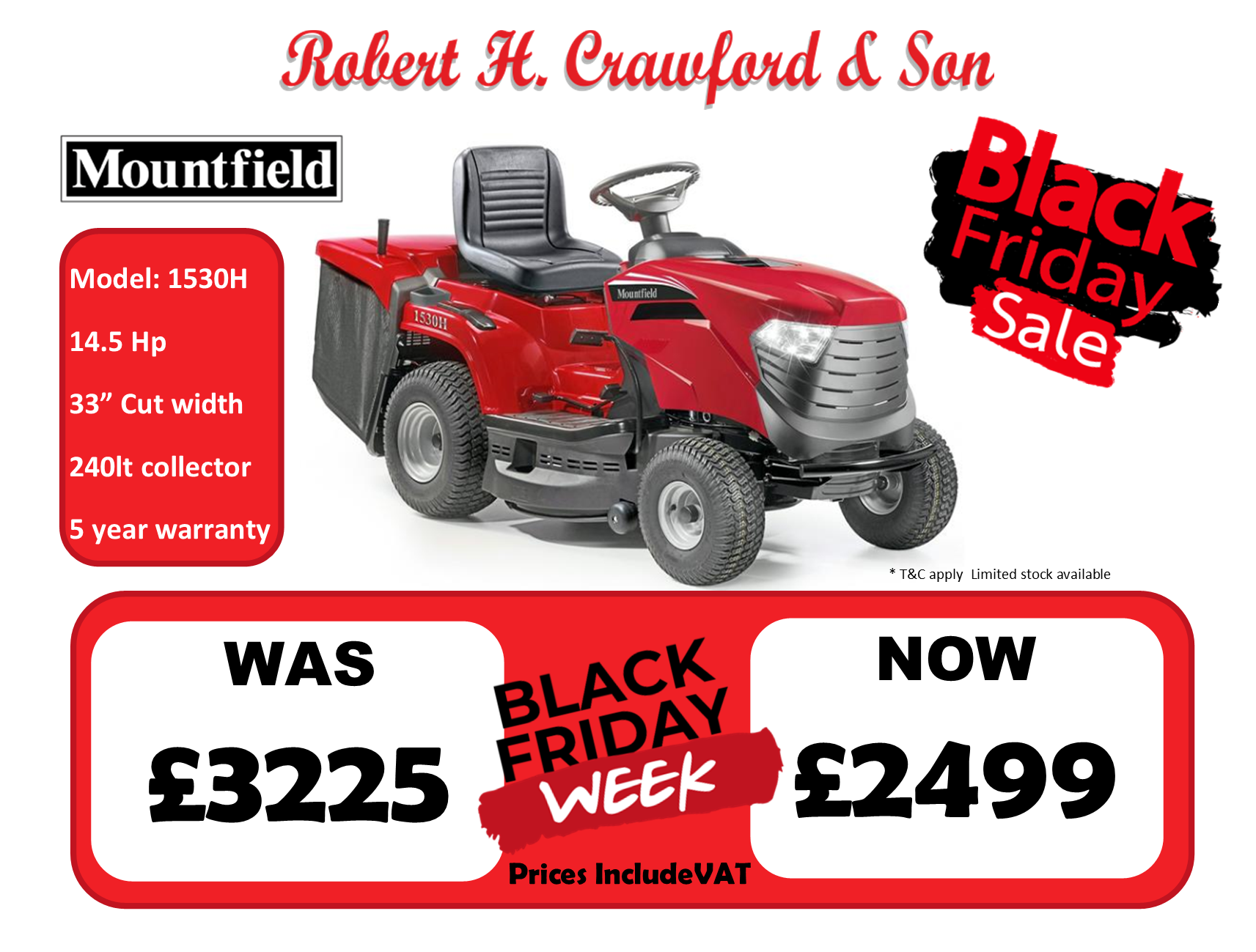 Black Friday Week SAVE ££ Telephone 01205 750367